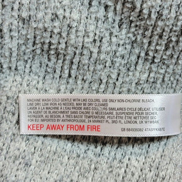 Anthropologie Saturday Sunday Gray Zip Front Cape Poncho Chic Fall Layering S - Picture 13 of 14